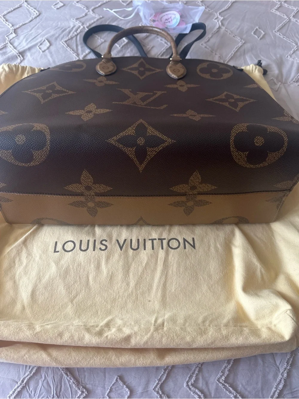 Louis Vuitton Monogram Canvas Tote in Brown and Black